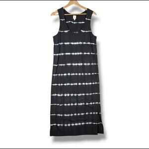 Roan & Ryan Tank Dress Small Charcoal‎ Gray White Tiedye